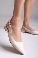 Μπαλαρίνες μυτερές slingback TFP - Μπεζ - thefashionproject.gr - TFP