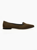 Μπαλαρίνες μυτερές suede Estil - Λαδί - thefashionproject.gr - Estil