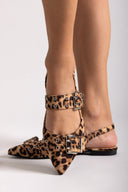 Μπαλαρίνες μυτερές suede με τοκάδες - Leopard - thefashionproject.gr - Ideal shoes - 23397032002