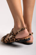 Μπαλαρίνες μυτερές suede με τοκάδες - Leopard - thefashionproject.gr - Ideal shoes - 23397032002