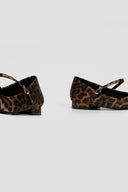 Μπαλαρίνες σατέν με λουράκι και print - Leopard - thefashionproject.gr - JOIA