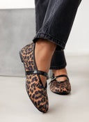 Μπαλαρίνες σατέν με print και στρας - Leopard - thefashionproject.gr - JOIA