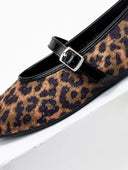 Μπαλαρίνες σατέν με print και στρας - Leopard - thefashionproject.gr - JOIA