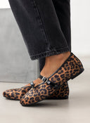 Μπαλαρίνες σατέν με print και στρας - Leopard - thefashionproject.gr - JOIA