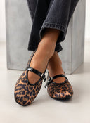 Μπαλαρίνες σατέν με print και στρας - Leopard - thefashionproject.gr - JOIA