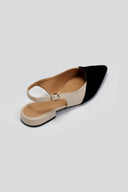 Μπαλαρίνες slingback μυτερές - Μαύρο/Μπεζ - thefashionproject.gr - Sergio Todzi
