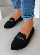 Μπαλαρίνες suede μυτερά estil - Μαύρο - thefashionproject.gr - Estil