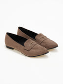 Μπαλαρίνες suede μυτερά estil - Τάουπε - thefashionproject.gr - Estil