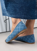 Μπαλαρίνες τζιν με καπιτονέ σχέδιο Erynn - Μπλε jean - thefashionproject.gr - ERYNN