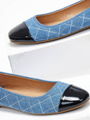 Μπαλαρίνες τζιν με καπιτονέ σχέδιο Erynn - Μπλε jean - thefashionproject.gr - ERYNN