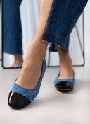 Μπαλαρίνες τζιν με καπιτονέ σχέδιο Erynn - Μπλε jean - thefashionproject.gr - ERYNN