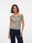 Μπλούζα ριγέ με ανοιχτούς ώμους AWARE by Vero Moda 10307367