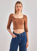 Μπλουζάκι μακρυμάνικο crop top Different-Shop 01-179