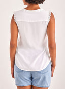 Μπλούζα αμάνικη με δαντέλα ONLY 15157656 - Λευκό - thefashionproject.gr - ONLY - 22292001032