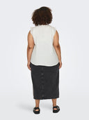 Μπλούζα αμάνικη με διάτρητο σχέδιο plus size CARMACOMA 15324431 - Λευκό - thefashionproject.gr - CARMAKOMA