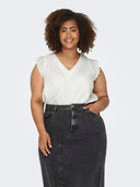 Μπλούζα αμάνικη με διάτρητο σχέδιο plus size CARMACOMA 15324431 - Λευκό - thefashionproject.gr - CARMAKOMA