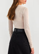 Μπλούζα ημιδιάφανη Only 15307308 - Μπεζ - thefashionproject.gr - ONLY