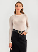 Μπλούζα ημιδιάφανη Only 15307308 - Μπεζ - thefashionproject.gr - ONLY