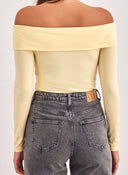 Μπλούζα μακρυμάνικη strapless AWARE 10324239 - Κίτρινο - thefashionproject.gr - AWARE by VERO MODA - 22125015003
