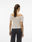 Μπλούζα με ανοιχτούς ώμους AWARE by Vero moda 10323420 - Λευκό - thefashionproject.gr - AWARE by VERO MODA - 23747001003