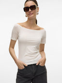 Μπλούζα με ανοιχτούς ώμους AWARE by Vero moda 10323420 - Λευκό - thefashionproject.gr - AWARE by VERO MODA - 23747001003