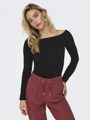 Μπλούζα με ανοιχτούς ώμους ONLY 15339763 - Μαύρο - thefashionproject.gr - ONLY - 23535002003