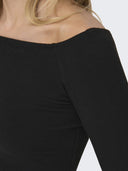 Μπλούζα με ανοιχτούς ώμους ONLY 15339763 - Μαύρο - thefashionproject.gr - ONLY - 23535002003