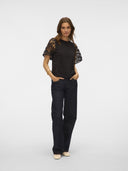 Μπλούζα με δαντέλα στα μανίκια Vero Moda 10329679 - Μαύρο - thefashionproject.gr - VERO MODA - 24102002003