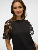 Μπλούζα με δαντέλα στα μανίκια Vero Moda 10329679 - Μαύρο - thefashionproject.gr - VERO MODA - 24102002003