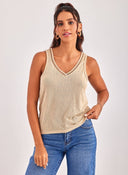 Μπλούζα με v cut ONLY 15320076 - Μπεζ - thefashionproject.gr - ONLY - 21901003003