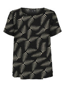 Μπλούζα plus size με print VERO MODA CURVE 10297822 - Μαύρο/Μπεζ - thefashionproject.gr - VERO MODA CURVE