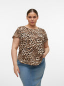 Μπλούζα plus size με print Vero Moda Curve 10307498 - Leopard - thefashionproject.gr - VERO MODA CURVE