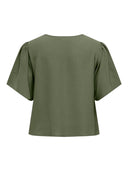 Μπλούζα plus size με v cut λαιμόκοψη CARMAKOMA 15316977 - Χακί - thefashionproject.gr - CARMAKOMA