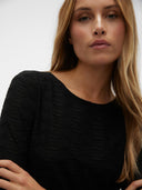 Μπλουζάκι με διάτρητο σχέδιο Vero Moda 10309749 - Μαύρο - thefashionproject.gr - VERO MODA