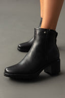 Μποτάκια αστραγάλου με τακούνι - Μαύρο - thefashionproject.gr - La Coquette