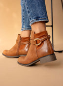 Μποτάκια αστραγάλου με ζωνάκι Erynn - Ταμπά - thefashionproject.gr - ERYNN