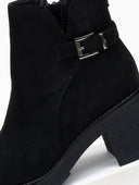 Μποτάκια αστραγάλου suede με άνοιγμα - Μαύρο - thefashionproject.gr - The Fashion Project