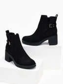 Μποτάκια αστραγάλου suede με άνοιγμα - Μαύρο - thefashionproject.gr - The Fashion Project