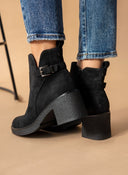 Μποτάκια αστραγάλου suede με άνοιγμα - Μαύρο - thefashionproject.gr - The Fashion Project