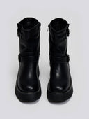 Μποτάκια biker chunky με τοκάδες - Μαύρο - thefashionproject.gr - The Fashion Project