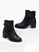 Μποτάκια casual με εξωτερικό φερμουάρ - Μαύρο - thefashionproject.gr - MIRA & MAX