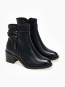 Μποτάκια casual με εξωτερικό φερμουάρ - Μαύρο - thefashionproject.gr - MIRA & MAX