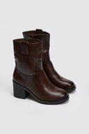 Μποτάκια casual με τακούνι - Καφέ - thefashionproject.gr - MARQUIIZ