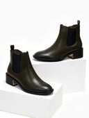 Μποτάκια chelsea αστραγάλου - Λαδί - thefashionproject.gr - The Fashion Project