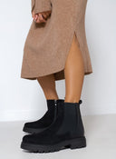 Μποτάκια chelsea με εξωτερική ραφή - Μαύρο - thefashionproject.gr - The Fashion Project