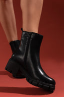 Μποτάκια chelsea με τακούνι - Μαύρο - thefashionproject.gr - La Coquette