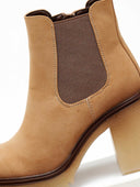 Μποτάκια chelsea suede με κρεπ τακούνι ERYNN