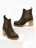 Μποτάκια chelsea suede με κρεπ τακούνι ERYNN