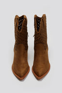 Μποτάκια cowboy με διάτρητο σχέδιο CORINA - Κάμελ - thefashionproject.gr - CORINA