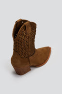 Μποτάκια cowboy με διάτρητο σχέδιο CORINA - Κάμελ - thefashionproject.gr - CORINA